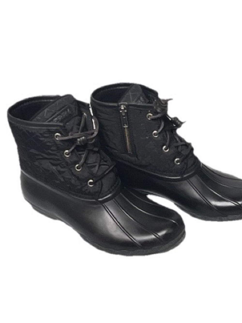 Sperry Black Women's Quilted Duck Boot with Side Zip